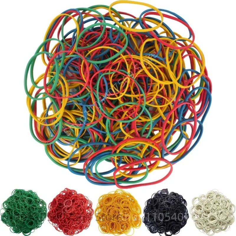 Bandes élastiques en caoutchouc colorées de 50g, diamètre 25/40/50mm, pour l'école, le bureau, la maison, l'industrie, emballage, haute élasticité