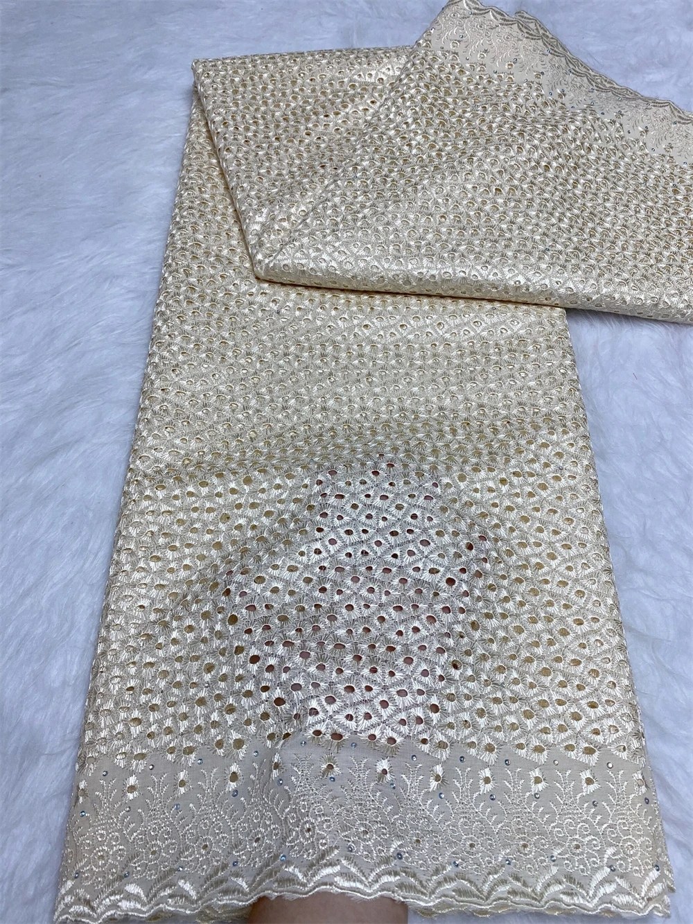 

Тюлевая кружевная ткань, Африканский нигерийский, вышивка Дамасским шитьем, платья для выпускного вечера, хлопок, высокое качество, 5 ярдов, 2024 , JH0040 Новинка