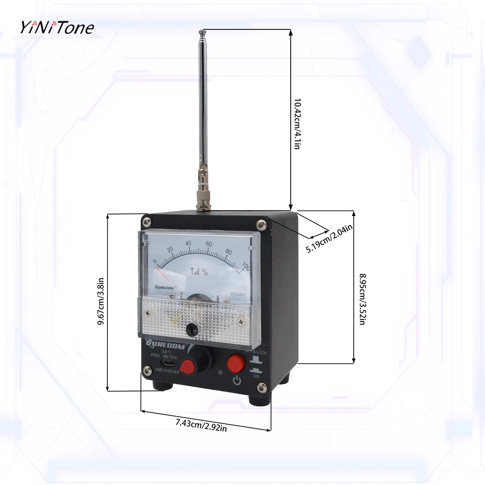 High Sensitivity Instrument Surecom SS11 Field Strength Power Tester RSSI Meter Antenna 100KHz-3000MHz HAM Radio Accessory