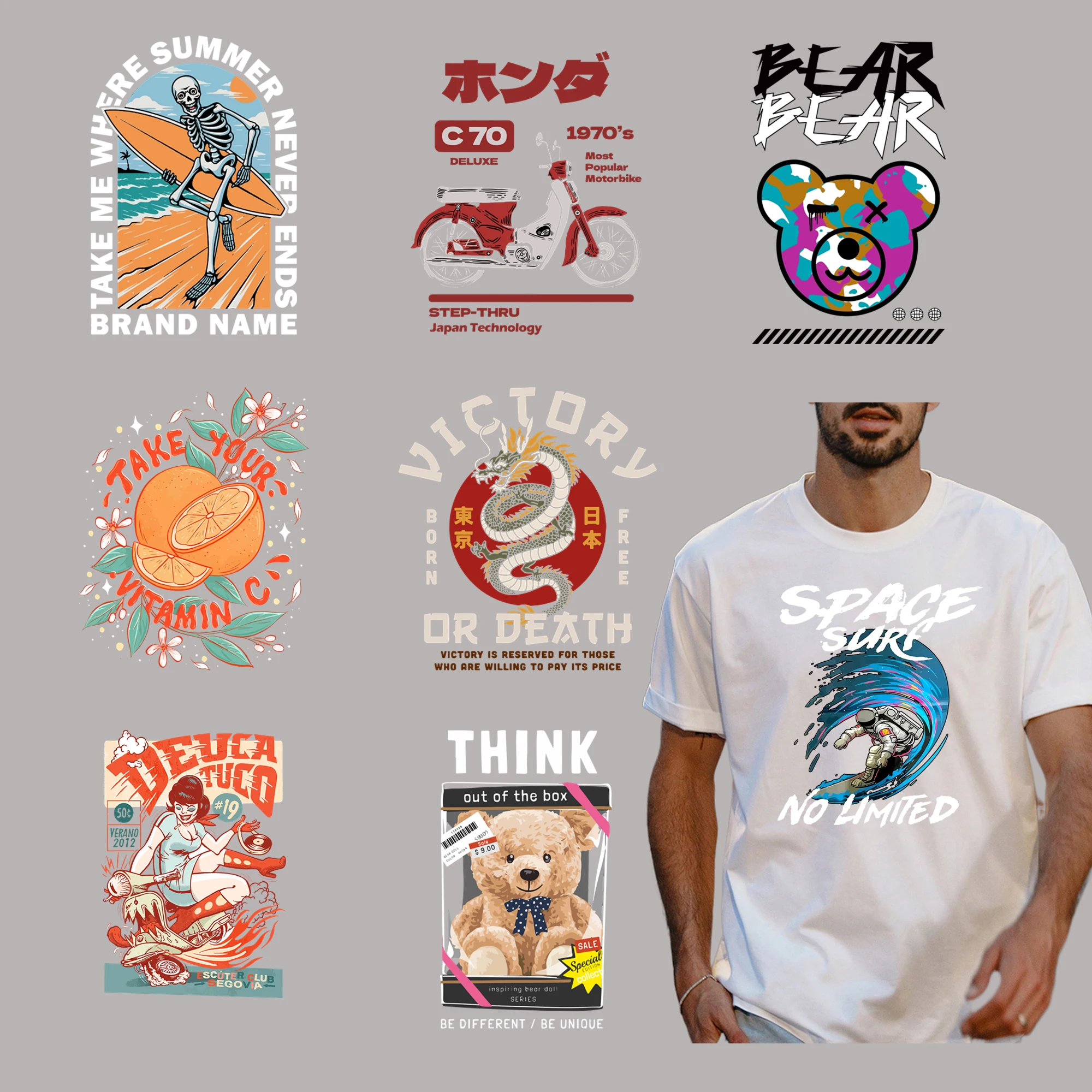 Cute Cartoon Poster Hot Stamping Sticker Is Suitable For Clothes Bag Thermal Transfer High Definition No Smell Self Adhesive