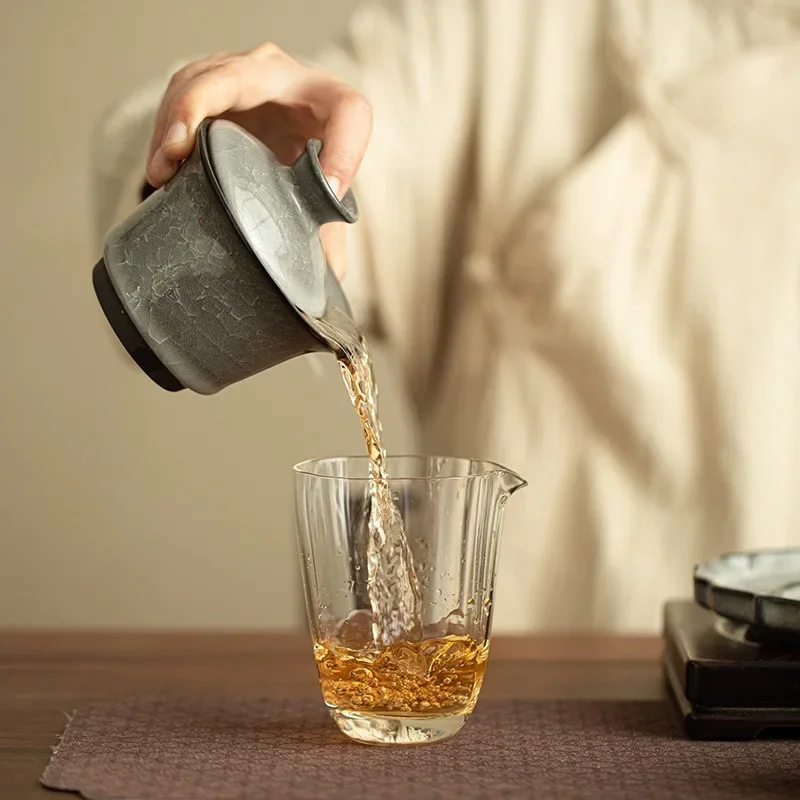 Imagen 4: Tazón de té de 135 ml de Jingdezhen con esmalte craquelado y efecto de cambio de horno, tazón de té Hover Sancai, juego de té de cerámica china, colección de tazones de té Kung Fu