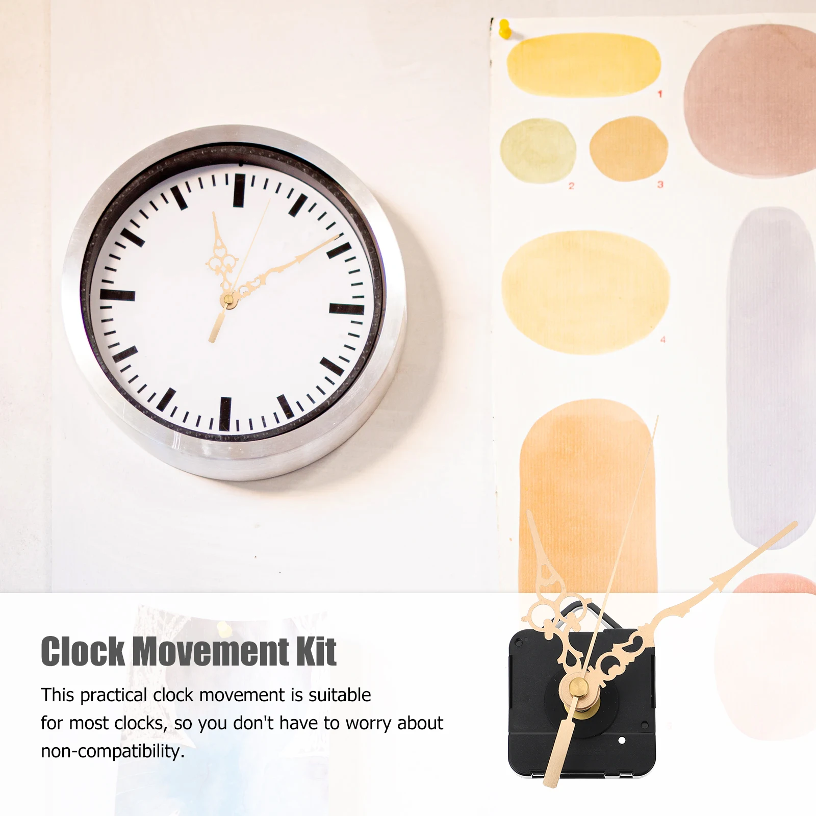 

1 set High Torque Clock Movement Golden Plastic Wall Mechanism Durable Quartz Parts Home Set Repair Replacement Clock Components