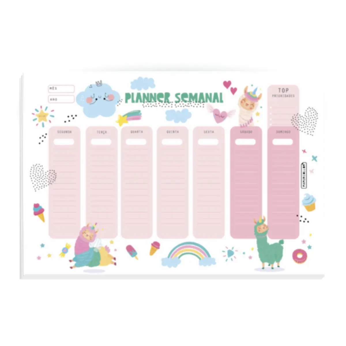 Block Weekly Planner Detachable Sheets