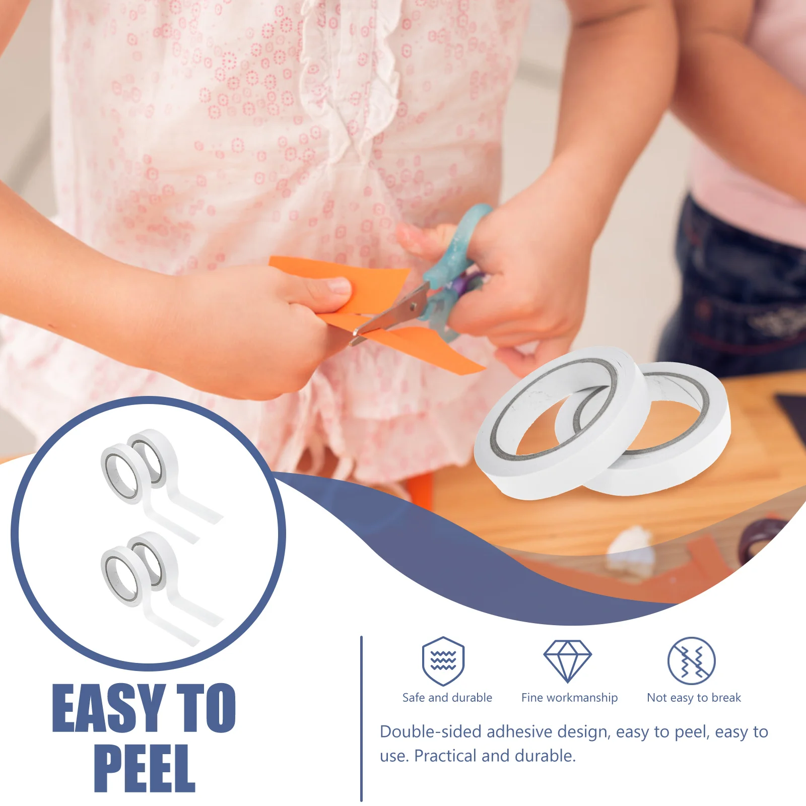 

4pcs 4 Rolls Double-Sided Adhesive Tape For Carpet Floor Fabric Wood Metal Ceramic Diy Craft Office Home Use Multipurpose Tapes