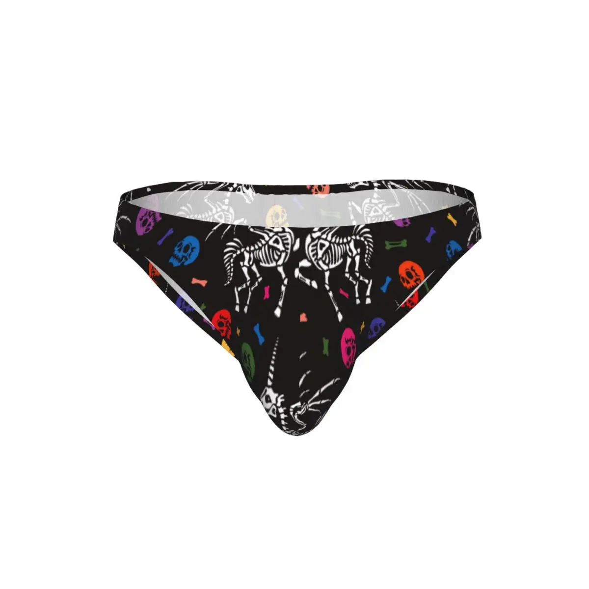 Men's Panties Man Briefs Multicolored Human Skulls And Bones Unicorn With Wings Sexy Underwear Male Bikini Underpants - view 4