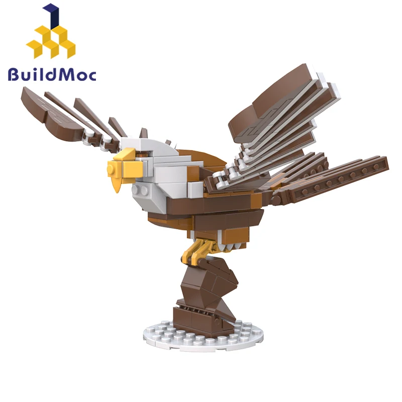 

Buildmoc Animals Bird King Bald Eagle Creative MOC Set Building Blocks Kits Toys for Children Kids Gifts Toy 188PCS Bricks