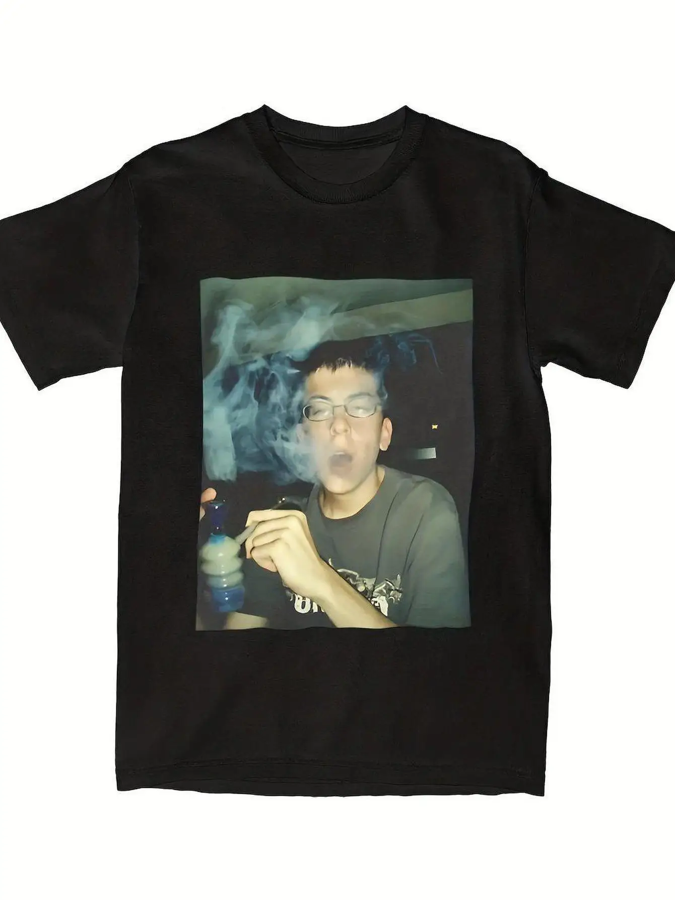 

Мужская футболка для курящих Super Bad, новинка, футболка из чистого хлопка с круглым воротником, американский ретро, повседневный белый Dan Single Product