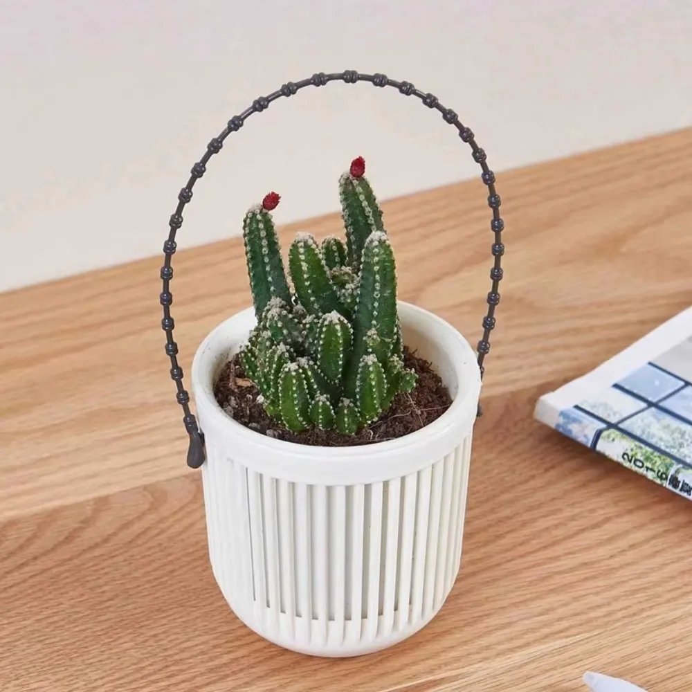 Creative Simple Hanging Flowerpot Plastic Double-layer Planter Home Decor Desktop Ornament Garden Pot