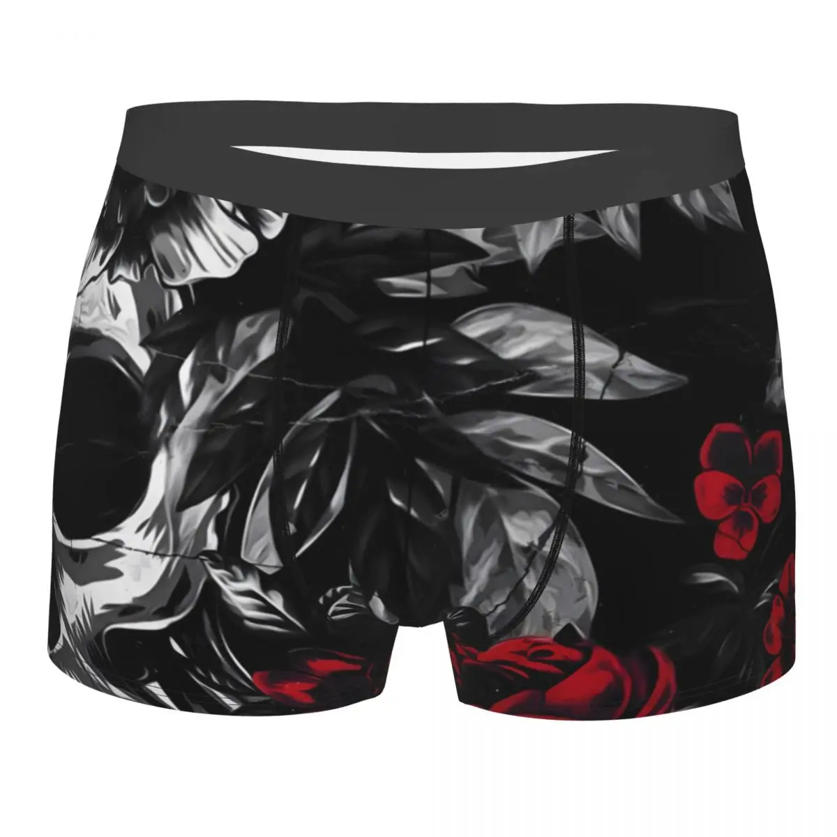 Street Arts Underpants Cotton Panties Man Underwear Sexy Skull Roses Shorts Briefs