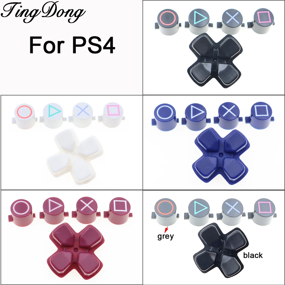 2-10 مجموعات ل PS4 الصليب D-pad دائرة مربع مثلث X عمل زر لسوني بلاي ستيشن Dualshock 4 PS4 تحكم #1
