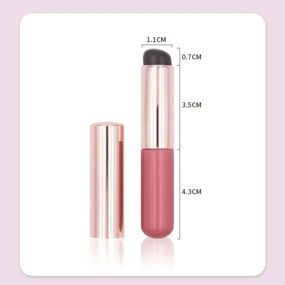 Round Head Silicone Lip Brush with Cover Lipstick Brush No Broken Angled Concealer Brush Lip Gloss Dustproof