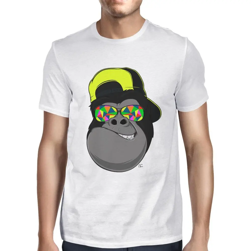 Mens Cool Gorilla Wearing Cap and Sunglasses T-ShirtUnisex Women's Summer Cotton Luxury Brand Retro Oversized