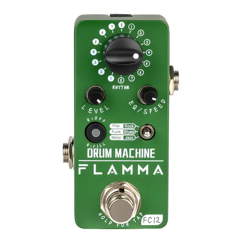 FLAMMA FC12 Guitar Drum machine Effects Pedal 48 Grooves Fill Function Tap Tempo Function Dual EQ Presets