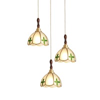 Multicolor Tiffany Glass pendant light Bedroom Vintage Copper glass Chandelier Lighting Bar Restaurant E27 LED lamp for home