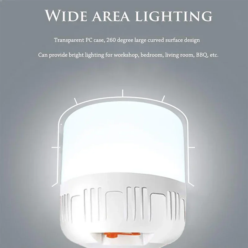 Bombillas de lámpara LED recargables por USB para exteriores, luz de emergencia de alto brillo, gancho para acampar, pescar, lin