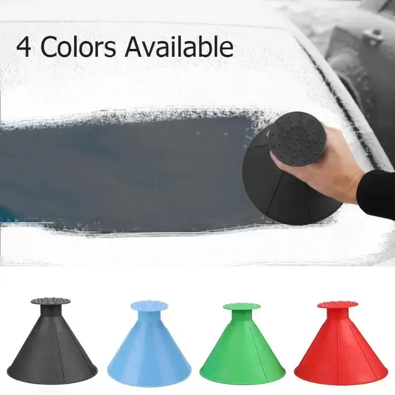 Winter Auto Car Magic Window Windshield Ice Scraper Shaped Funnel Snow Remover Deicer Cone Tool Scraping A Round Deicing