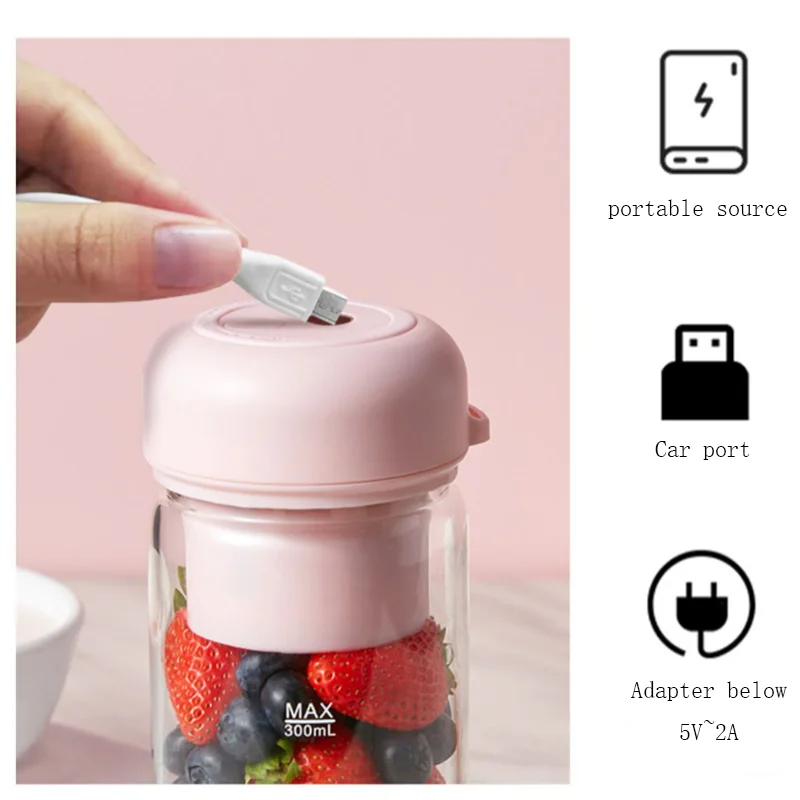 小型のポータブルミニジューサーカップ、家庭用揚げ物ジューサー、果物、学生寮、小型、充電式