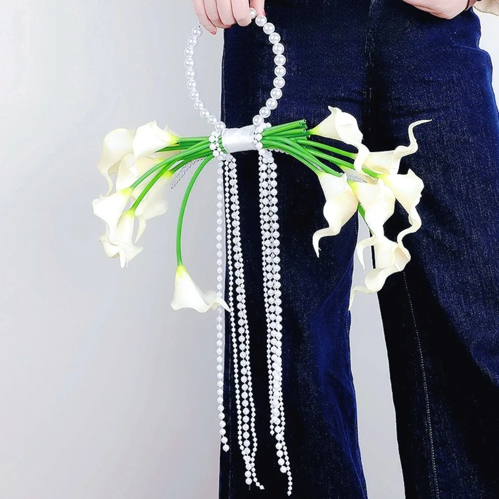 Heavy Pearl Tassel Handheld Flower Bouquet Bridal Wedding Bouquet Centerpieces for Weddings Wedding Accessories Wedding Props