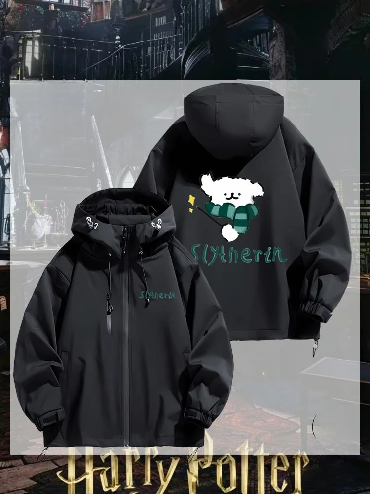 

Мужская куртка Collaborative Edition Grenfell Slytherin: трехфункциональная верхняя одежда с длинными рукавами, капюшоном и молнией