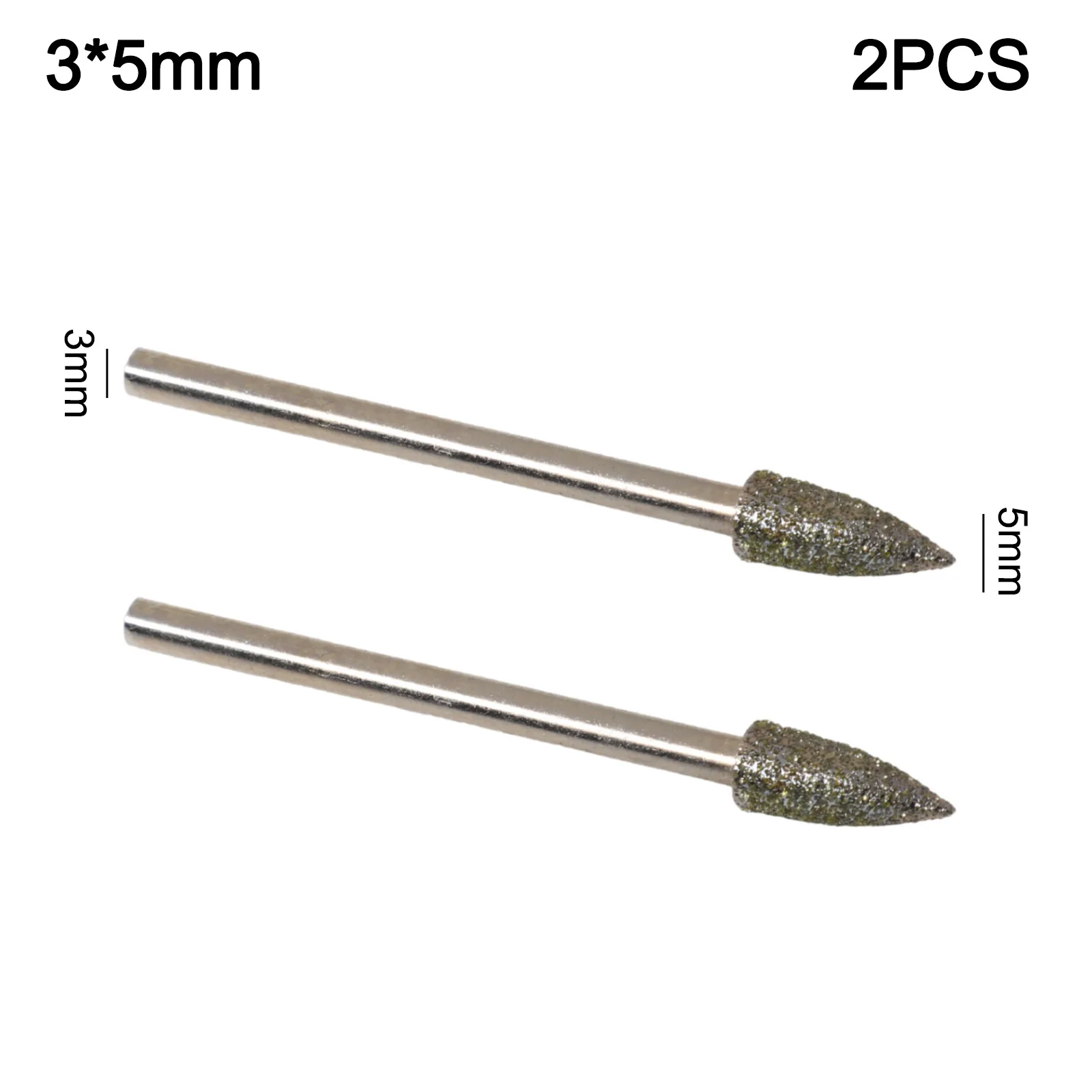 Stone Grinding Head Grinding Head 2PCS 3mm Diameter 5/6/8mm Diamond Drill Electroplating Grinding Bit Practical
