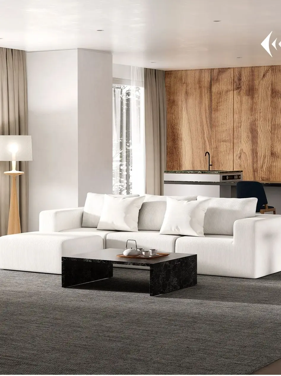 L Shaped Sectional Sofa - Comfortable 3 - Seater for Living Room with Modular Design