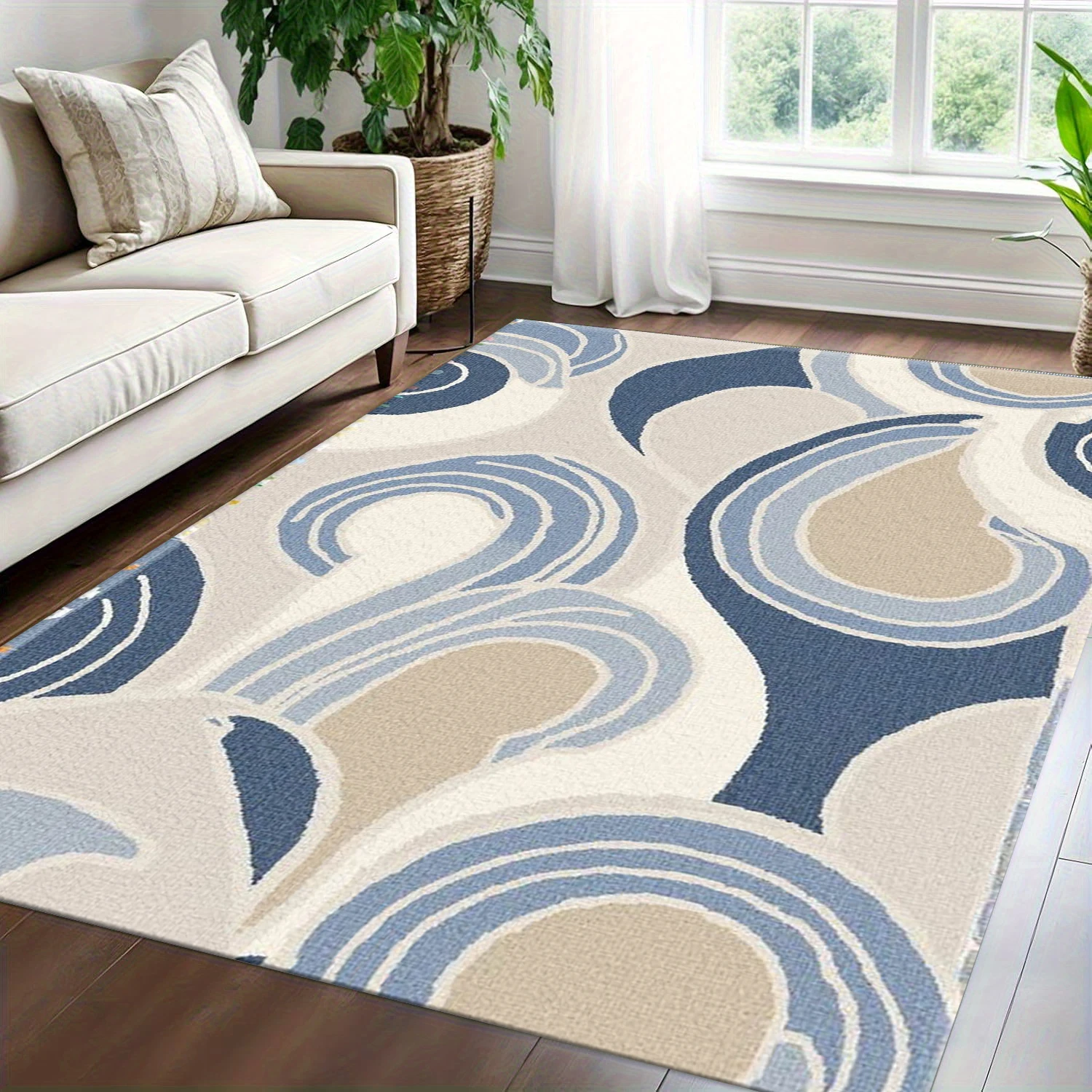 Coastal Abstract Wave Carpet F - đánh giá và giá Printed Rug Abstract