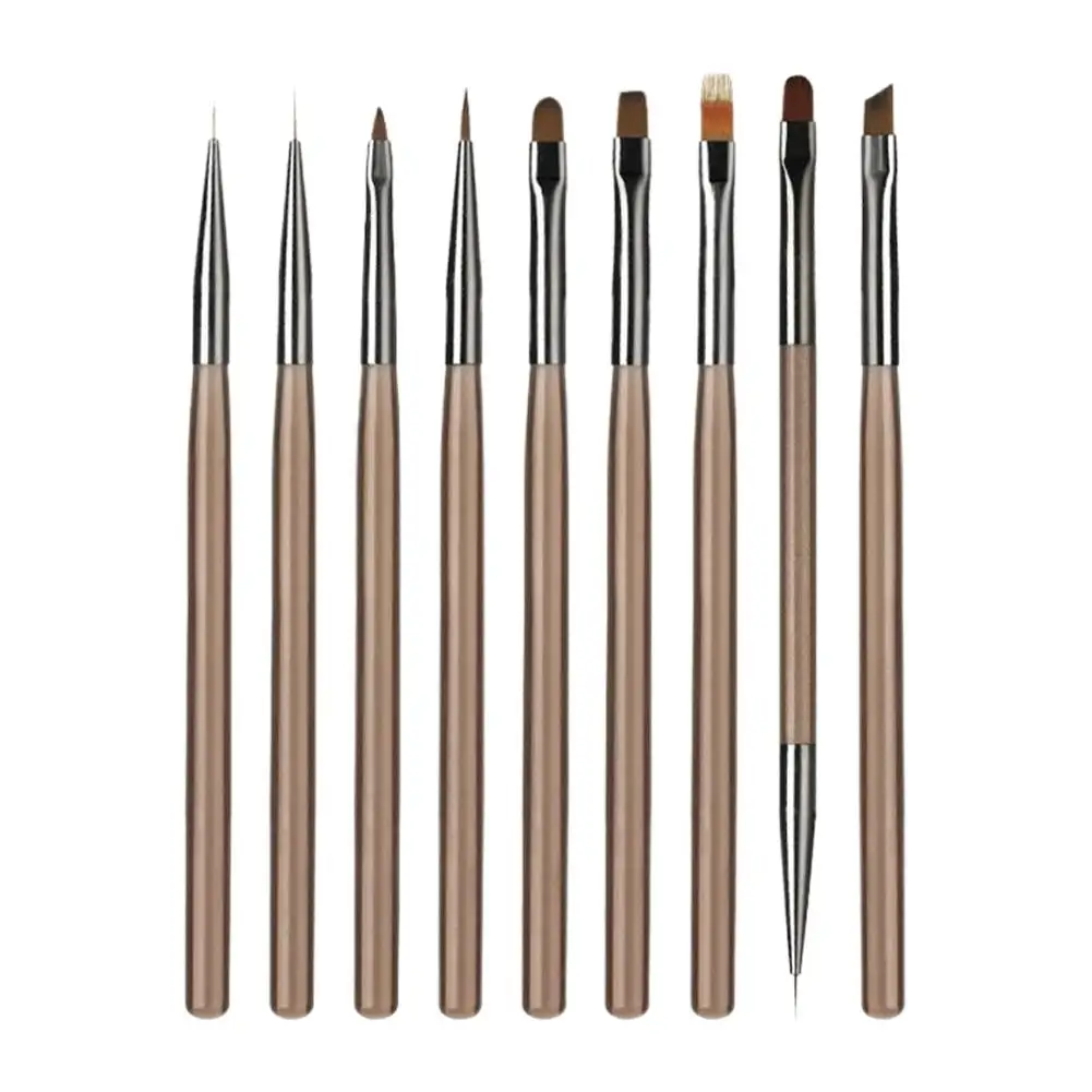 9Pcs Nail Art Design Pen & Brush Set - Includes Nail Extension Gel Brush & Nail Gel Brush,Suitable for Salon & Home DIY Manicure