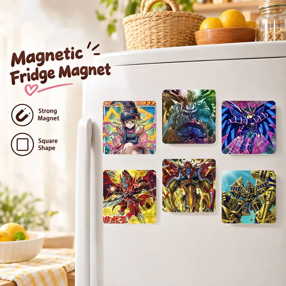 For Yu-Gi-Oh Black Square Plastic Fridge Magnet for Magnetic Sticker No Trace Left Durable Smooth Textured