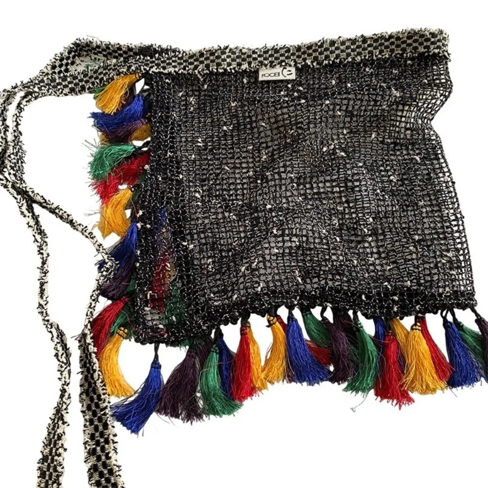 Mini Skirt Hollow Fringed Hip Panel Ethnic Style Retro Butt Curtain for Women Versatile Decor Apron Wrap Skirt Dress Accessories