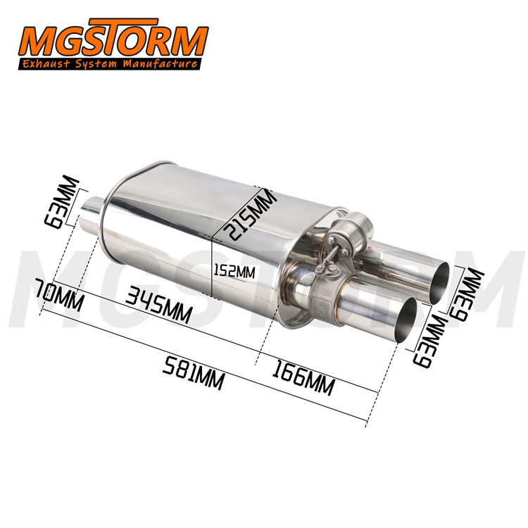 Exhaust End Pipe With Valve Switch Butterfly Valved Muffler Exhaust Valvetronic Design 2.5