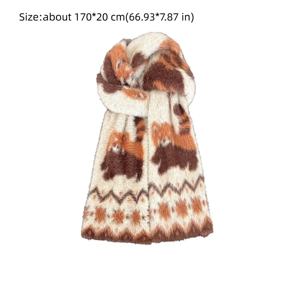 جديد لينة الشتاء وشاح القط أسود أبيض المنك وشاح من الصوف فو فرو المنك الدافئة شال التفاف النساء #6