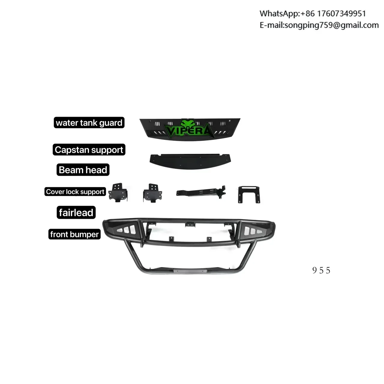 Vipera High Quality Offroad Accessories Complete Front/Rear Bumper  OEM Style 3-6mm Carbon Steel  Cayenne 955/957/958 OEM Style