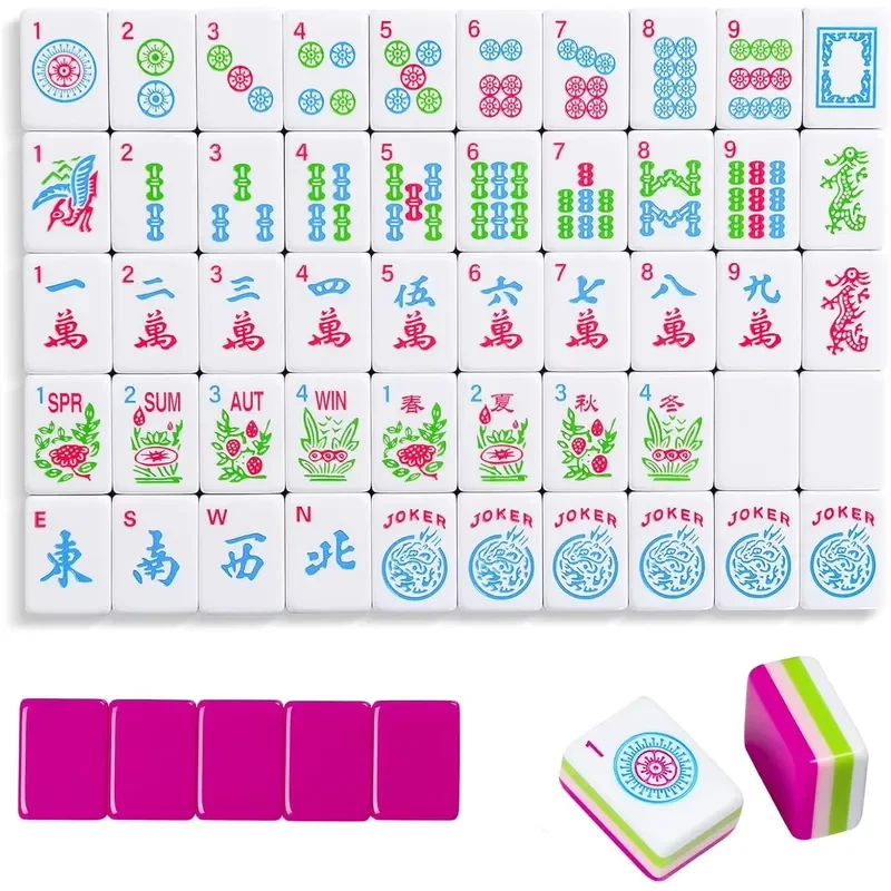 Custom Chinese Blue White Porcelain American Mahjong Tiles Solid Blue Back