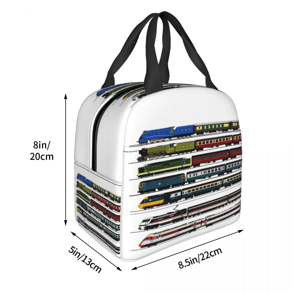 BRITISH TRAINS Lunch Bags Insulated Bento Box Waterproof Lunch Tote Resuable Cooler Thermal Bag for Woman Girl Work