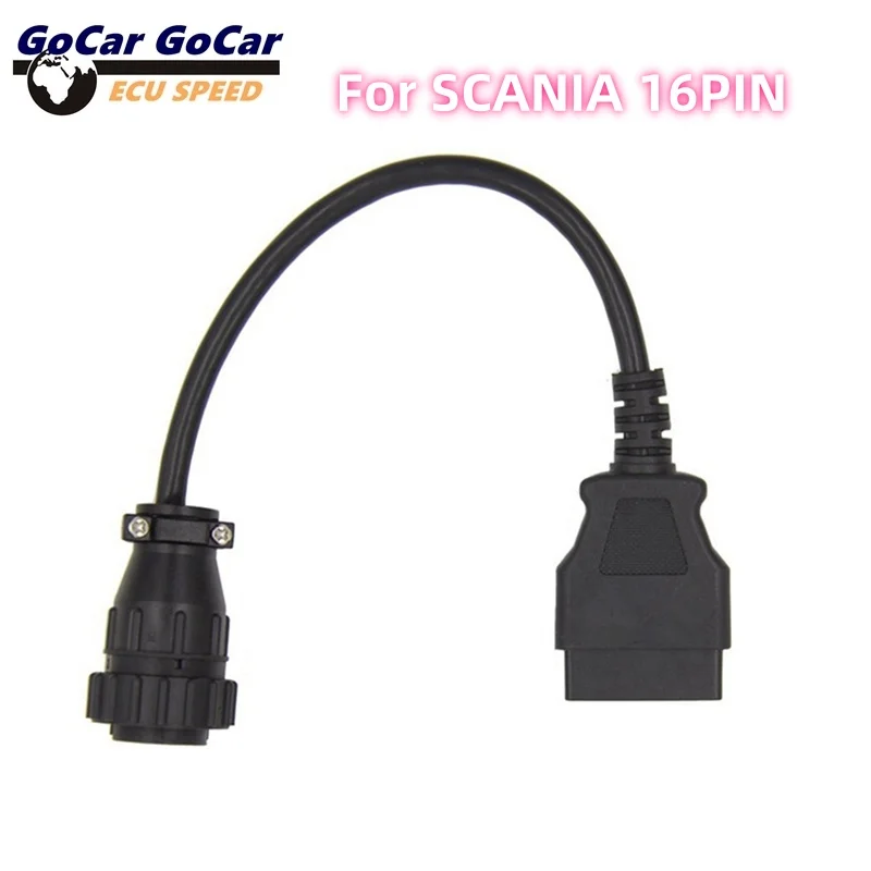 High-quality 16-pin diagnostic adapter for Scania trucksOBD2 cableOBD2 connectorDiagnostic cable for TCS