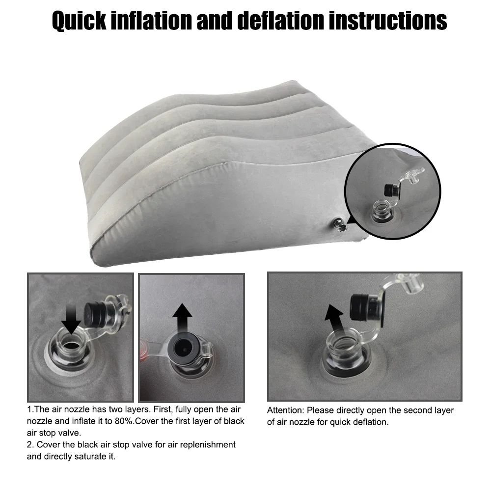 Portable Inflatable Leg Pillow - Wedge Shape, Knee Cushion for Travel & Camping, PVC Foot Pillow for Sleeping, Elevation Support
