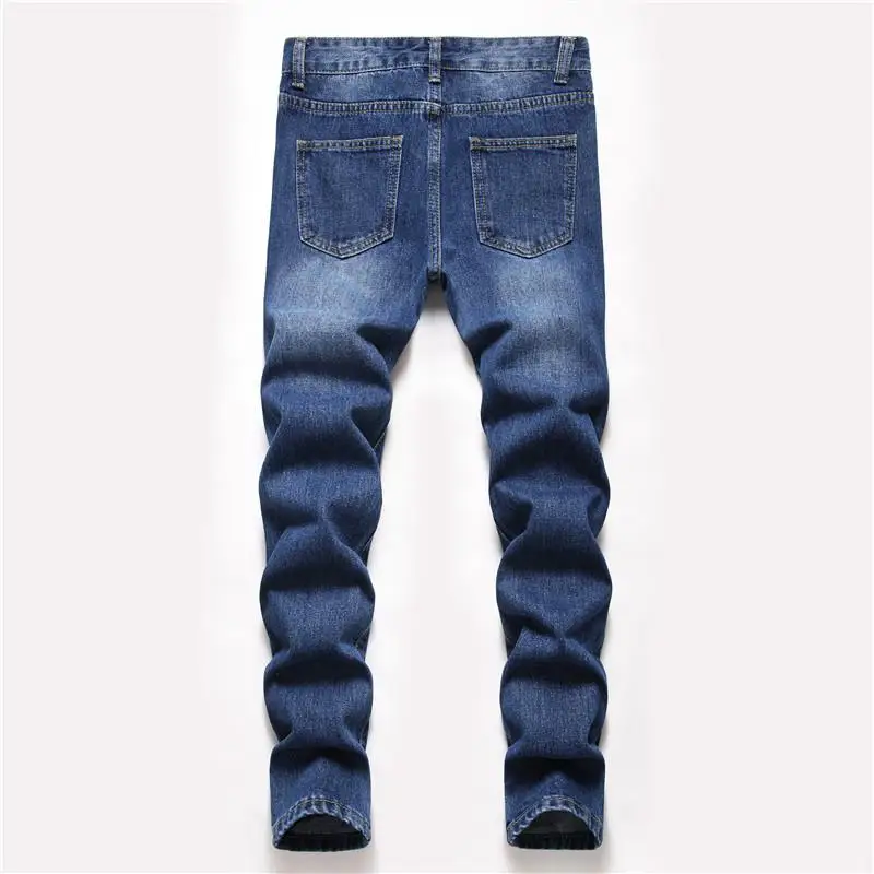 

Deep Blue Straight Cowboy Pants Men's Wear Zhongda Brand mid Waist Long Trousers Casual Scene Stone Wa Proc