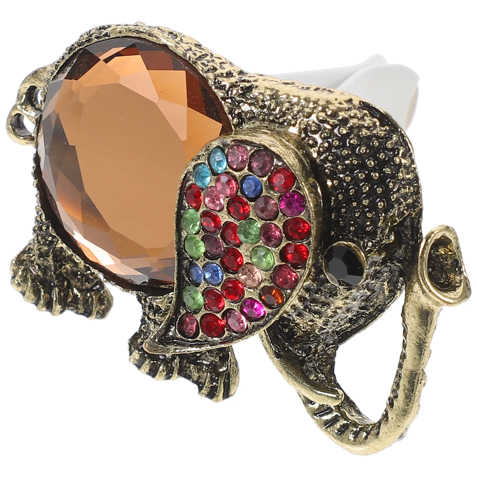 

Vintage Elephant Car Perfume Clip Air Freshener Aromatherapy Stone Colorful Rhinestone Design Mini Hanging Hole Car