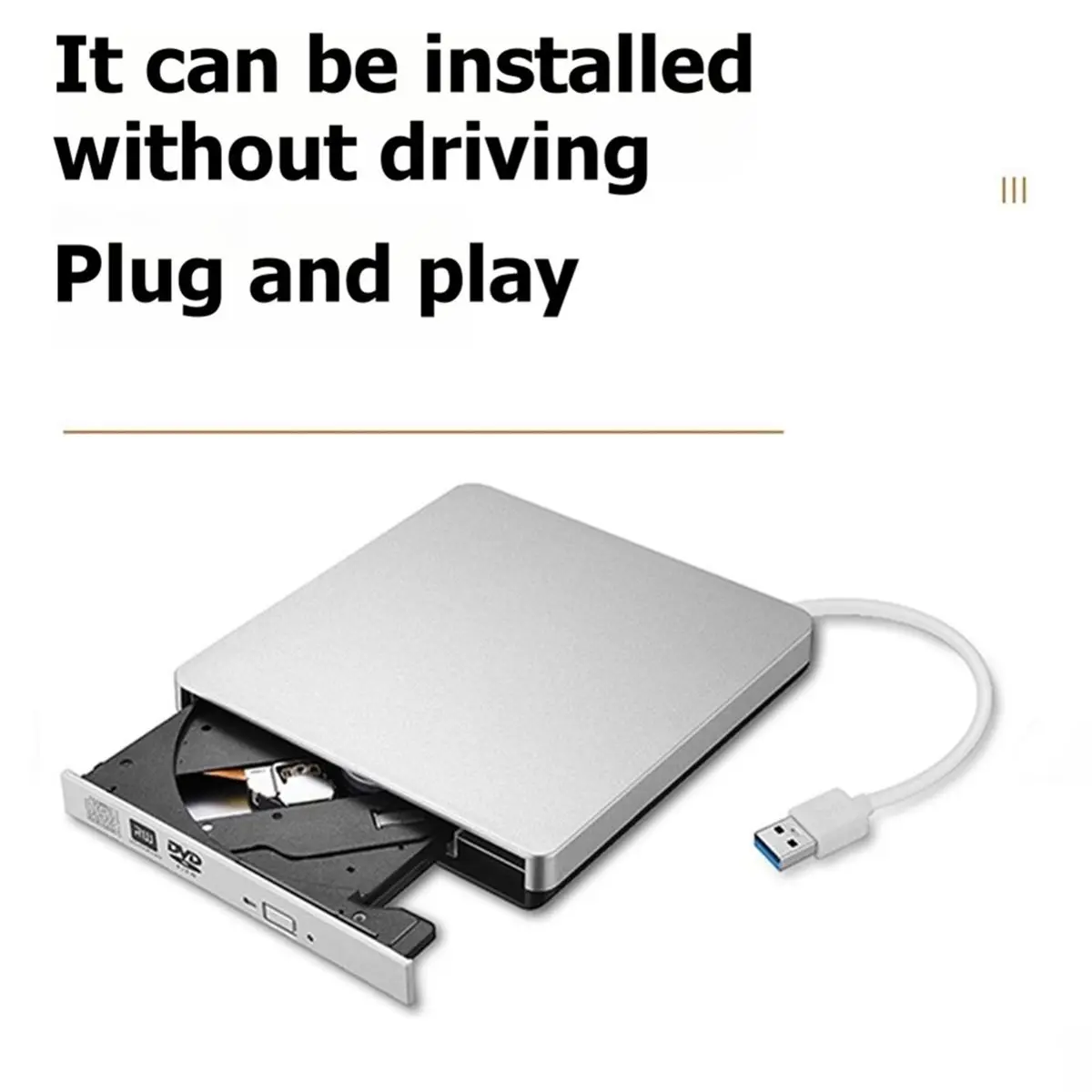 618 Mega Sale USB 3.0 with Type C Adapter External CD Burner Optical Drive RW DVD ROM Burner Player Writer Reader for Laptops PC