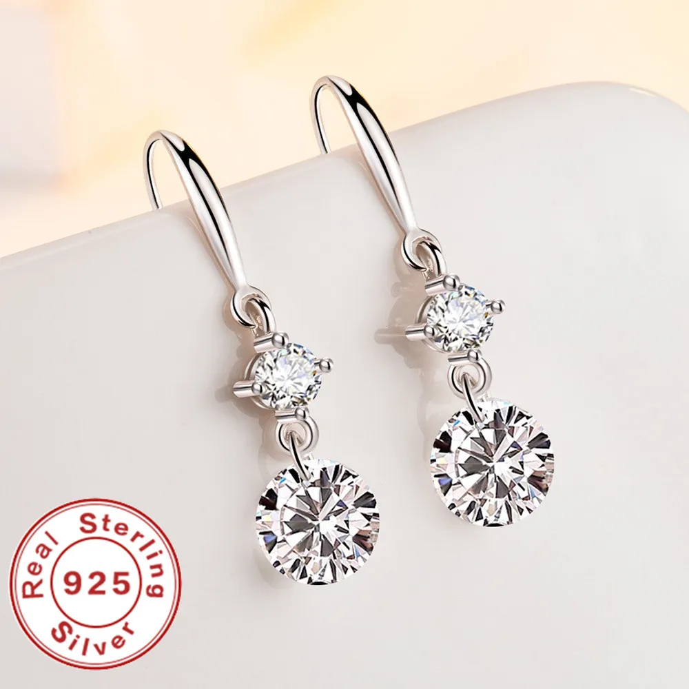 

Lihong женские длинные серьги из стерлингового серебра 925 пробы AAAAA с цирконом, модные украшения для свадебного подарка