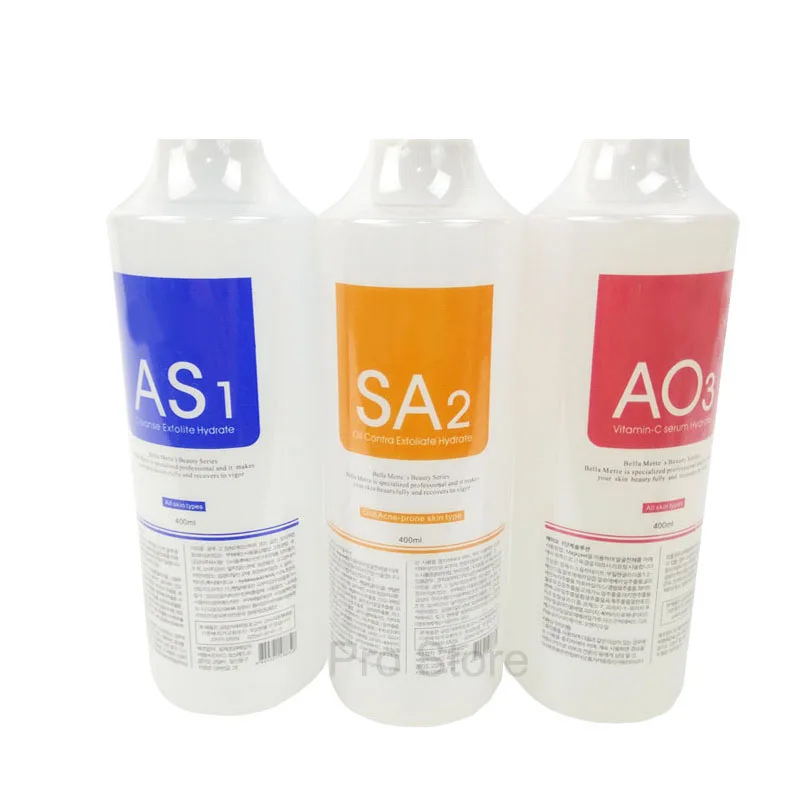 400ml AS1 SA2 AO3 Hydro Skin Care Face Serum Facial Aqua Peel Solution For Hydra Dermabrasion Face Skin Deep Cleaning Beauty