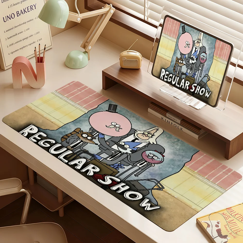 Cartoon R-Regular Show Mouse Pad Large Non-slip Lockedge Desktop Computer Desk Mat Keyboard MousePad Office Gamer Student