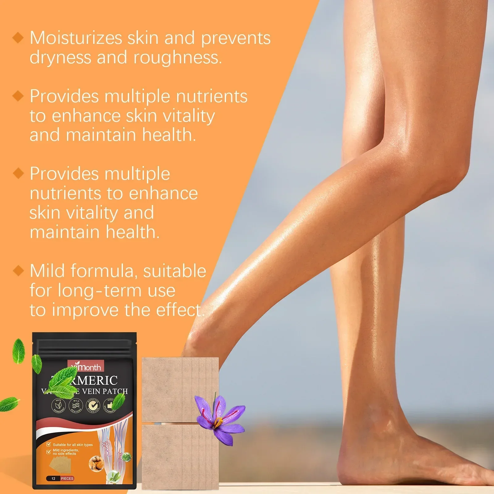 

12 шт. пластырь для ухода за вен, чтобы облегчить варикозное расширение кровеносных сосудов стопы и выступает холодный компресс, пластыри для ухода за вен, здравоохранение