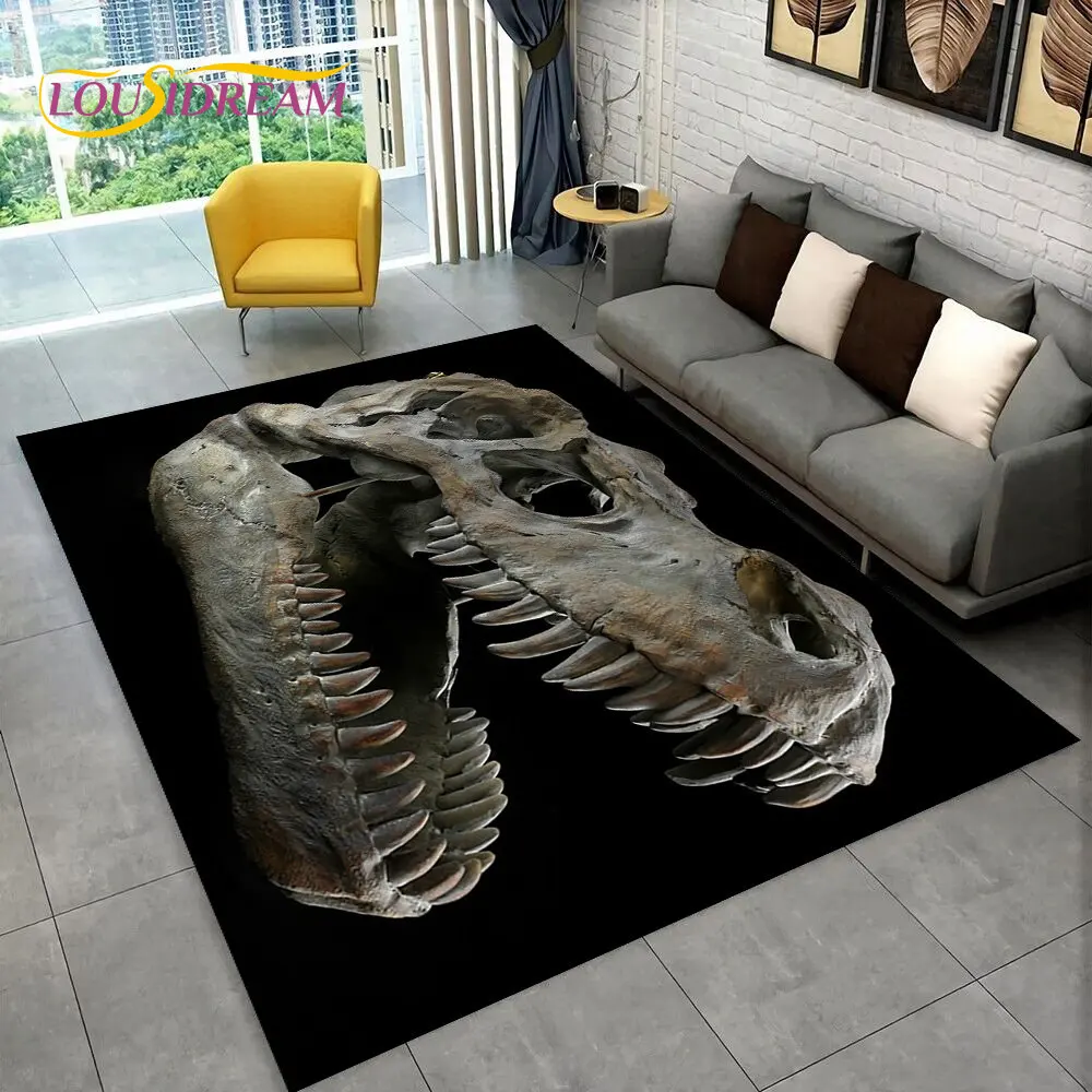 3D Animal Dinosaur Fossil Series Area Rug,Carpet Rug for Home Living Room Bedroom Sofa Doormat Kitchen Decor,Non-slip Floor Mat