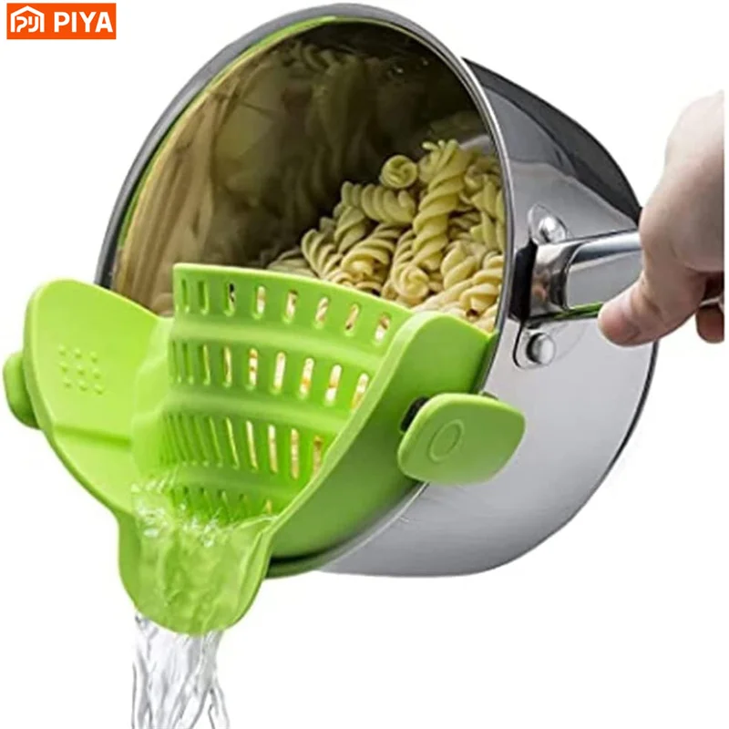 Clip-On Kitchen Food Strainer For Spaghetti Meat Pasta Ground Beef Grease Colander Sieve Snaps Clip On Bowls Pots  Kichen Tools