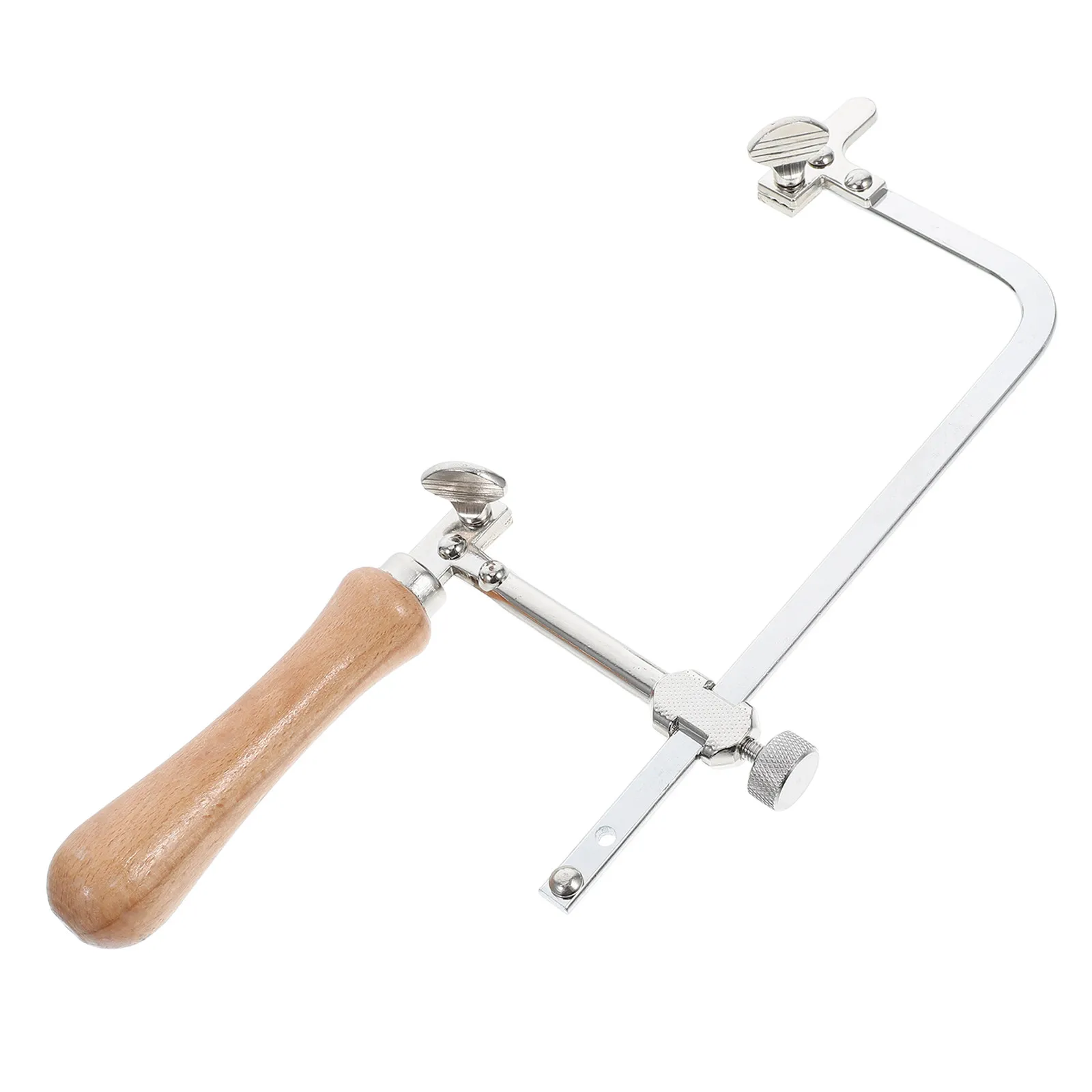 Coping Saw Heavy Duty Steel Frame Natural Wood Handle Adjustable Tension Precision Cutting Detailed Small Projects Jewelry