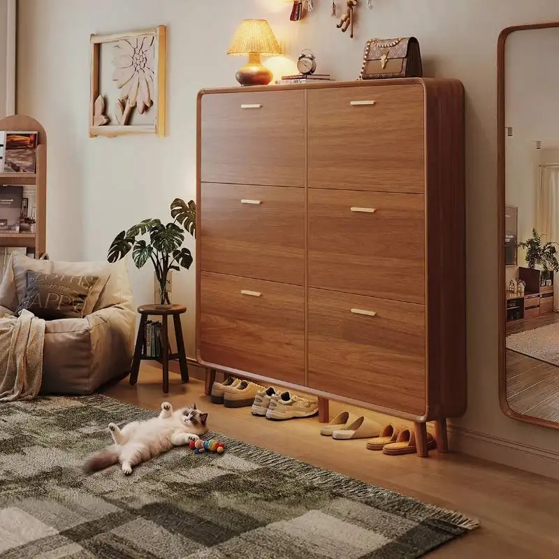 

Durable Decor Shoe Cabinet Accessories Design Entrance Apartments Shoe Rack Wooden Compartment Organizador De Zapatos Furniture