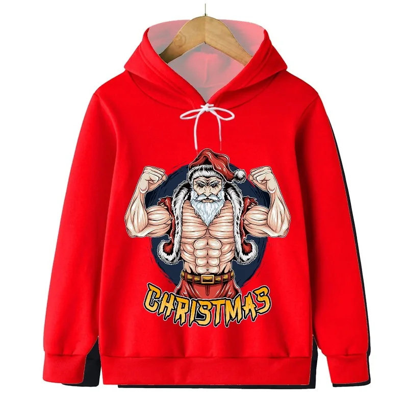 

Рождественский Санта-Клаус с забавным узором и 3D-печатью, свободная и удобная толстовка с капюшоном для повседневного отдыха и спорта на открытом воздухе