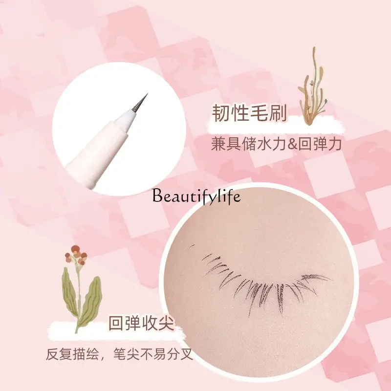 Double pupil cut water ultra-fine eyeliner pen waterproof and non-smudging long-lasting ultra-fine eyeliner pen