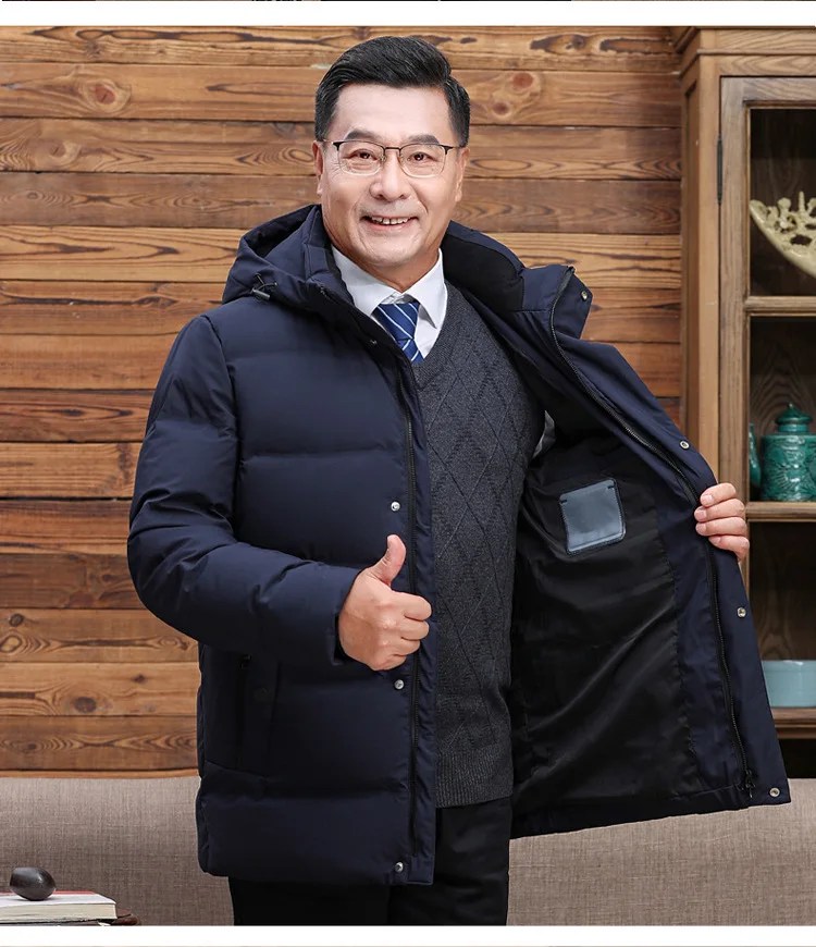 Men's Down Coats And Parkas Warm Winter Down Jacket Hooded High Quality Puffer Jacket Man Snow Peak Windproof Luxury Padding